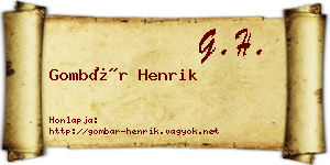 Gombár Henrik névjegykártya